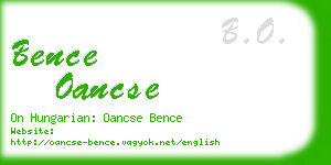 bence oancse business card